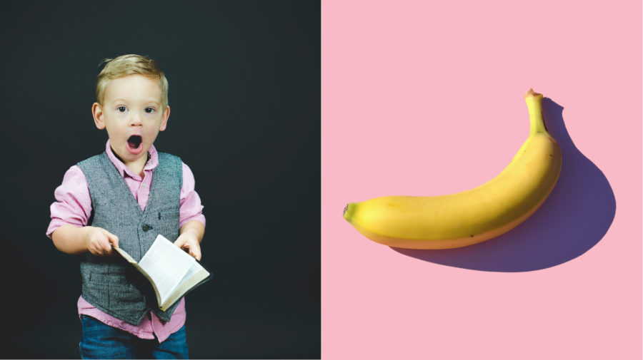 chlapec banan