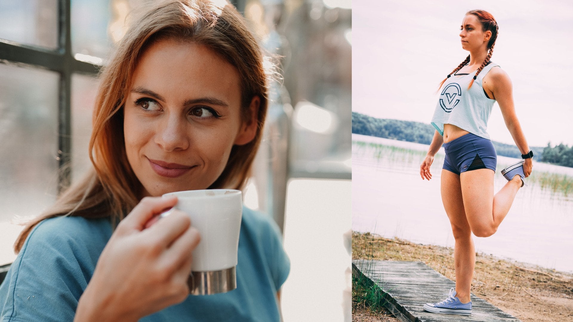 káva, posilka, žena, cvičenie, šetreniekáva, posilka, žena, cvičenie, šetrenie