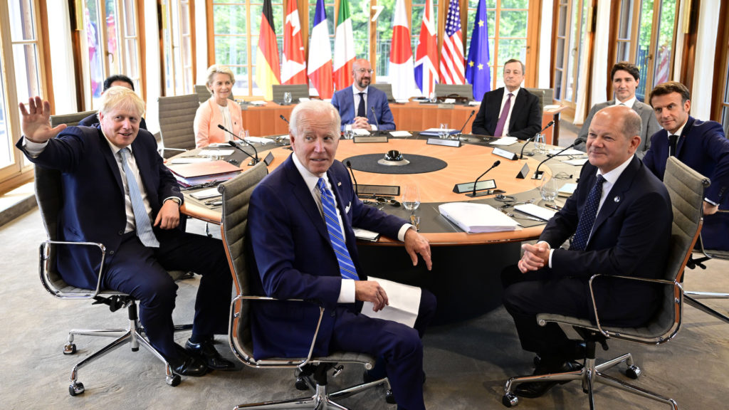 G7 summit johnson macron biden trudeau von der leyen
