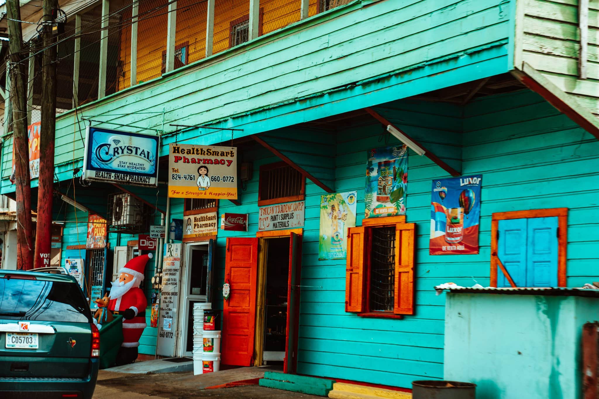 Farebný drevený dom Karibik Belize