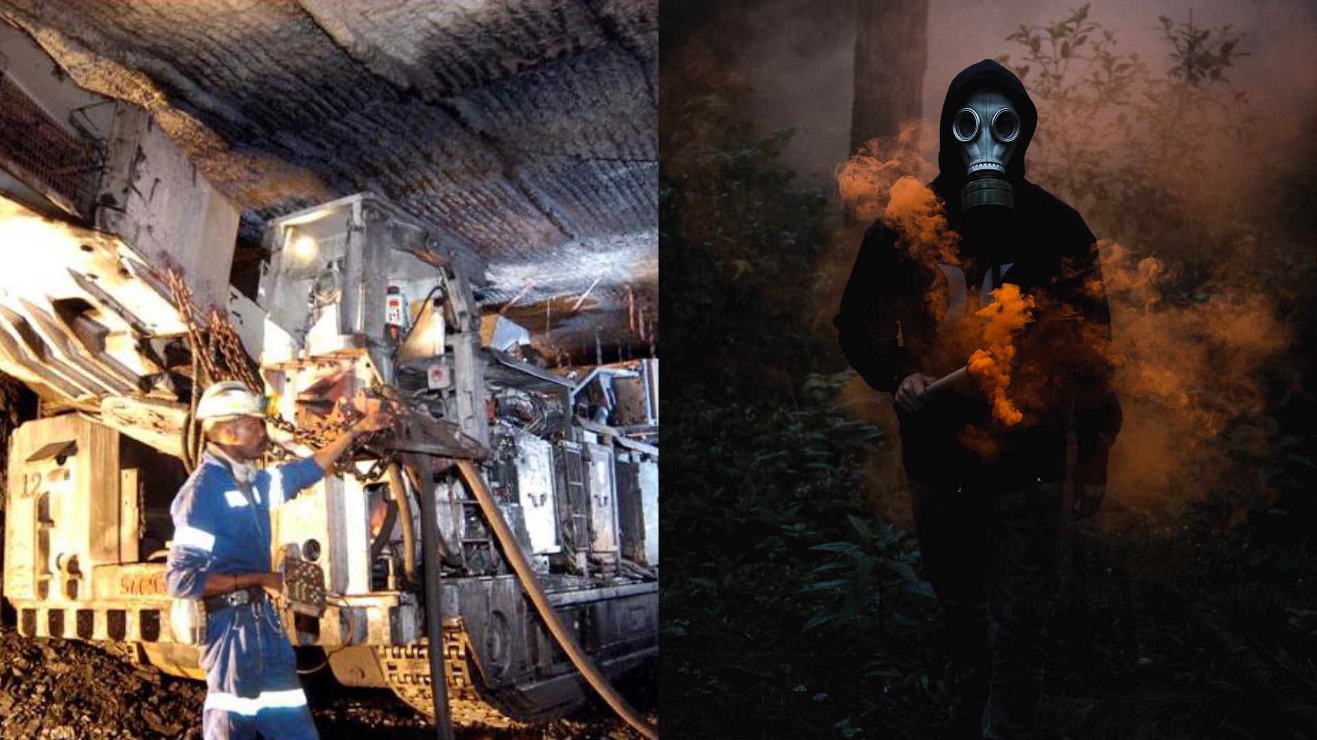 plynovod rusko, muž s plynovou maskou