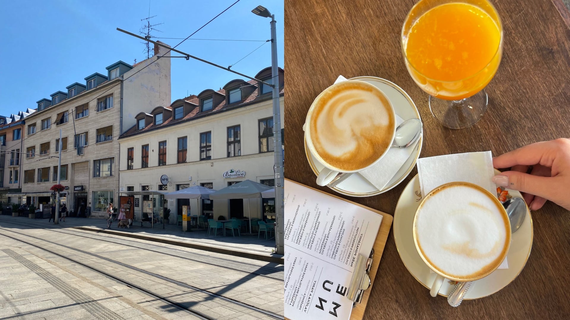 Exteriér a raňajky v podniku No 9.