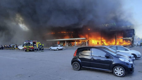 kremenčuk požiar nákupného centra ukrajina