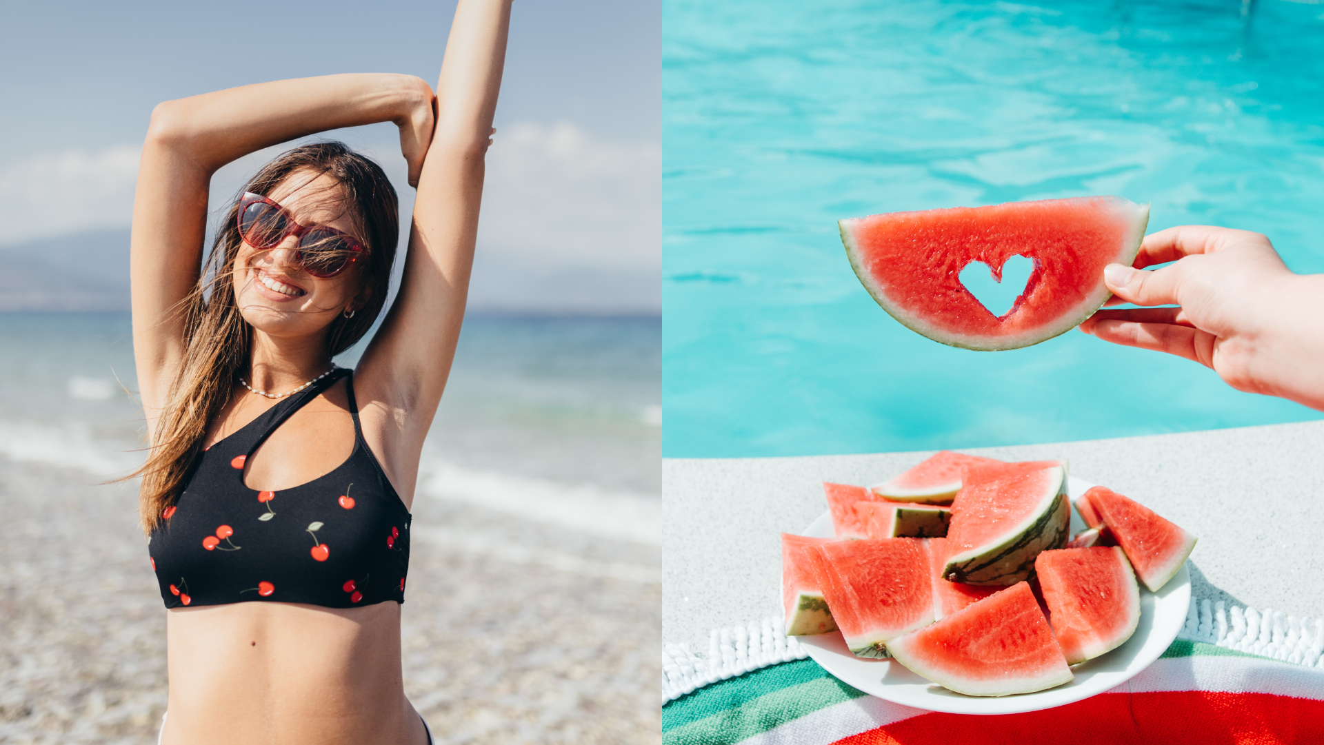 slečna, ktorá si užíva teplo a melón