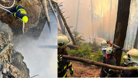 Český národný park zasiahol požiar, z tiesňav museli evakuovať turistov