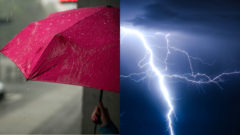 dáždnik, blesk