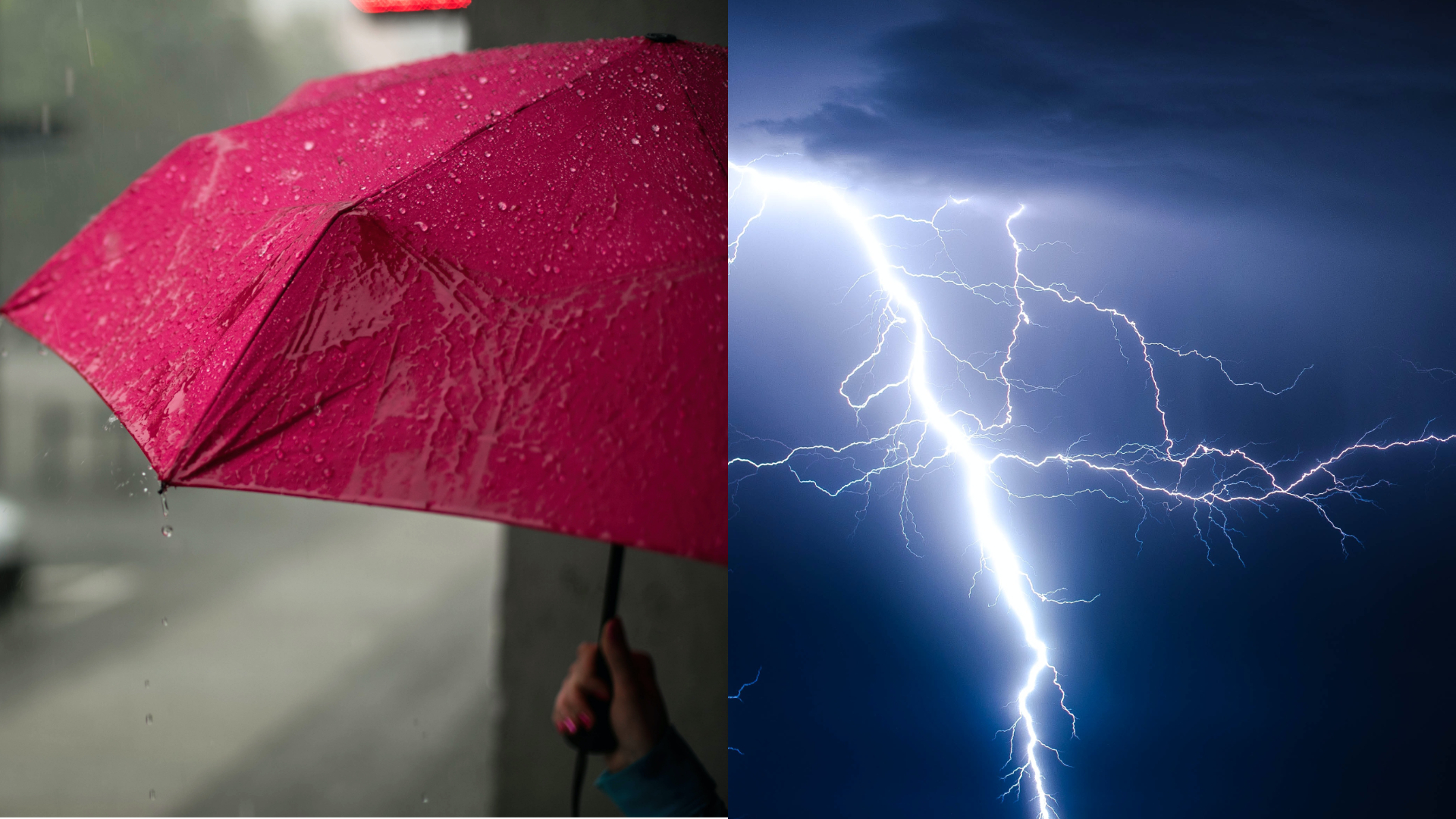 dáždnik, blesk