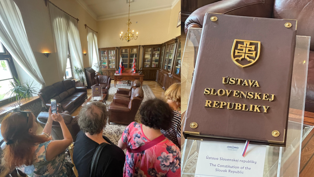 Prezidentský palác a slovenská ústava a salónik