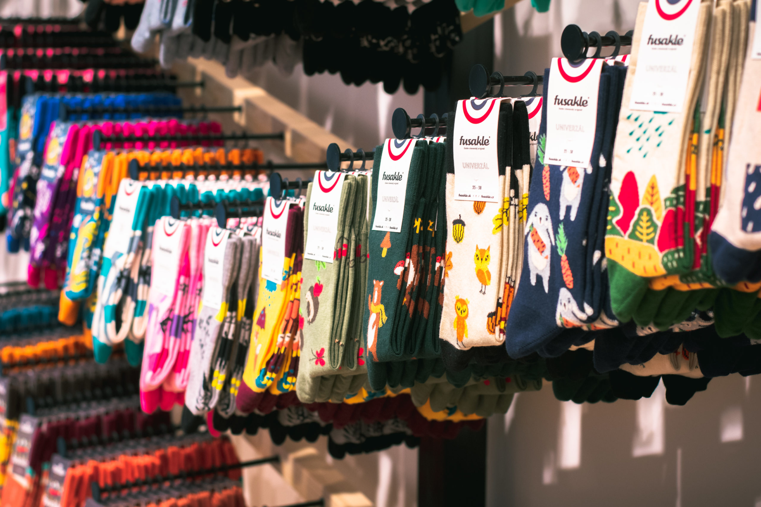 Na snímke ponožky slovenskej značky Fusakle.