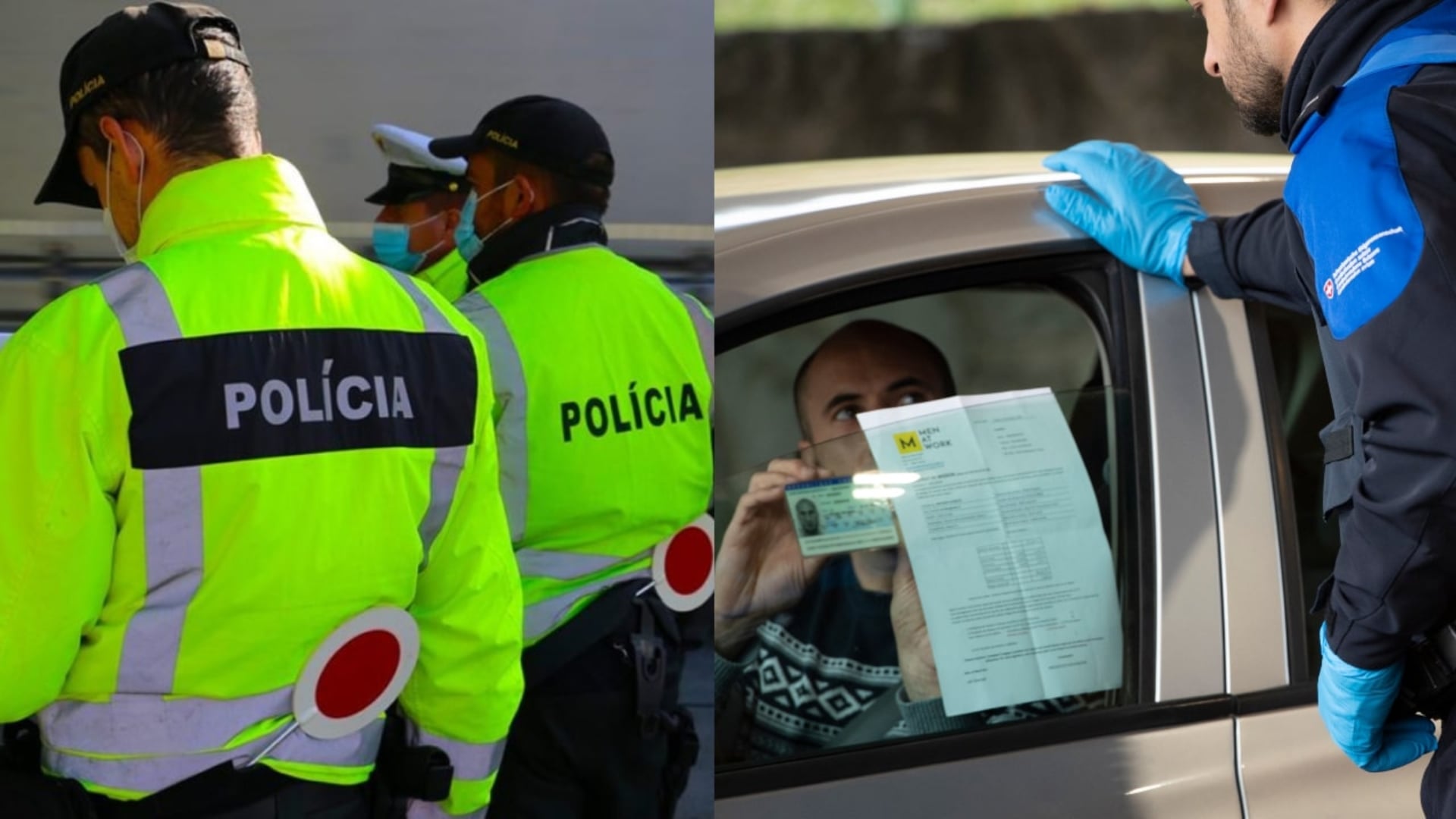 Na snímke policajti a muž, ktorý sa identifikuje hliadke.