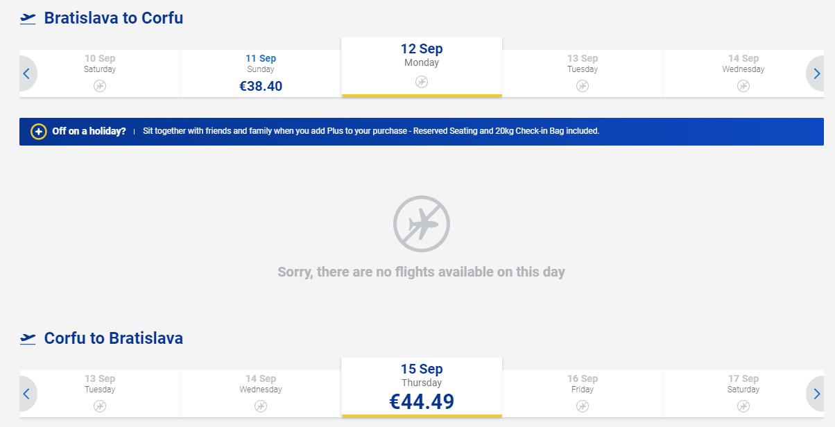 ryanair fare calendar