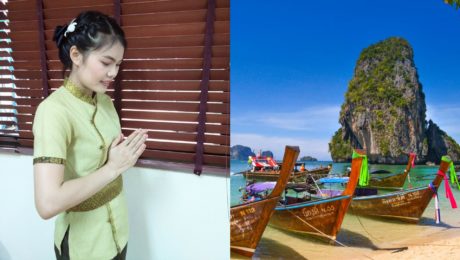 Na snímke Vorarak Pookab a lode v Thajsku.