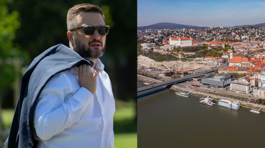 Na snímke Matúš Vallo a pohľad na Bratislavu.