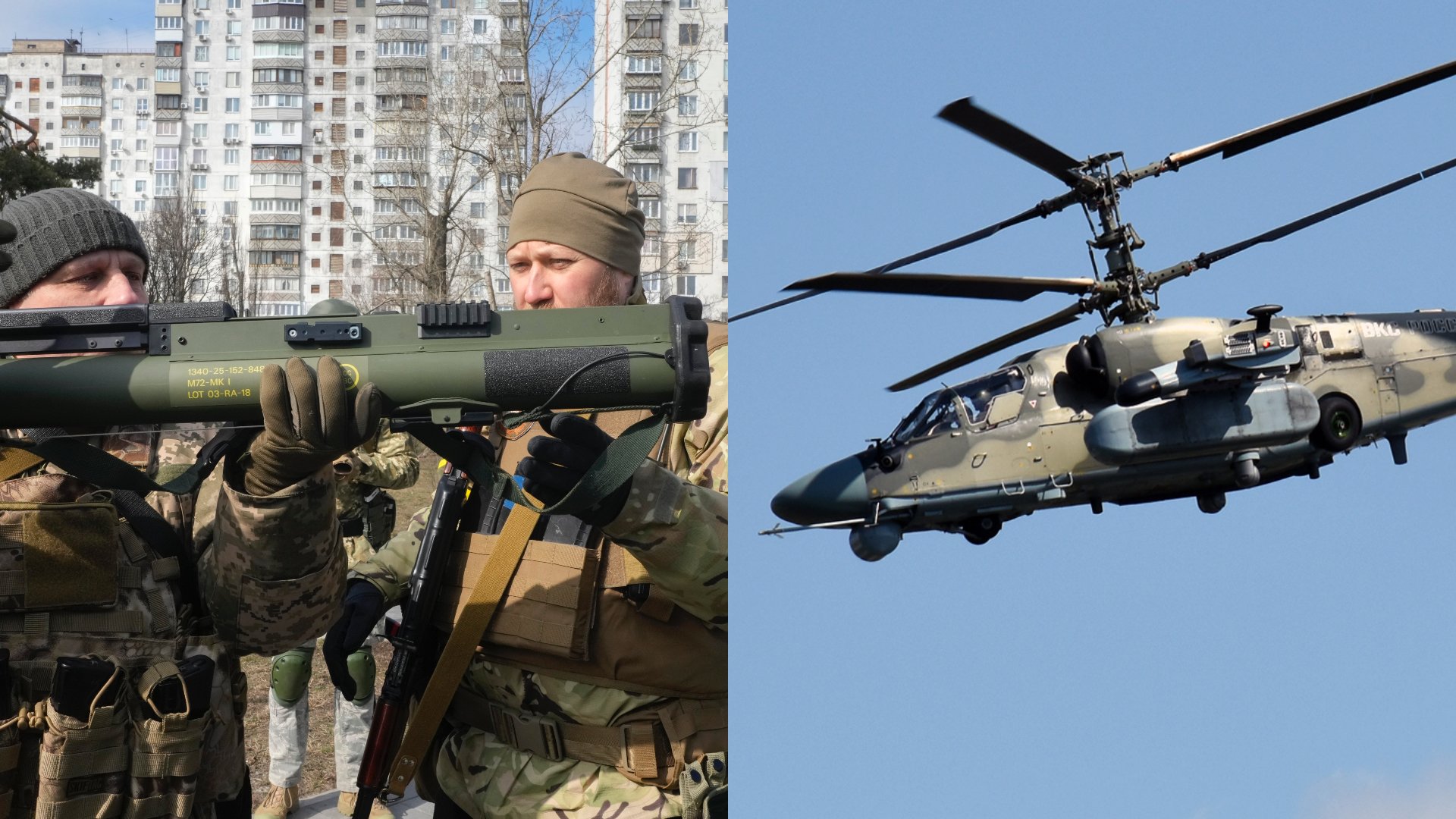 Ruskí vojaci na Ukrajine držia raketomet. Mali si zostreliť vlastný drahý vrtuľník Kamov Ka-52