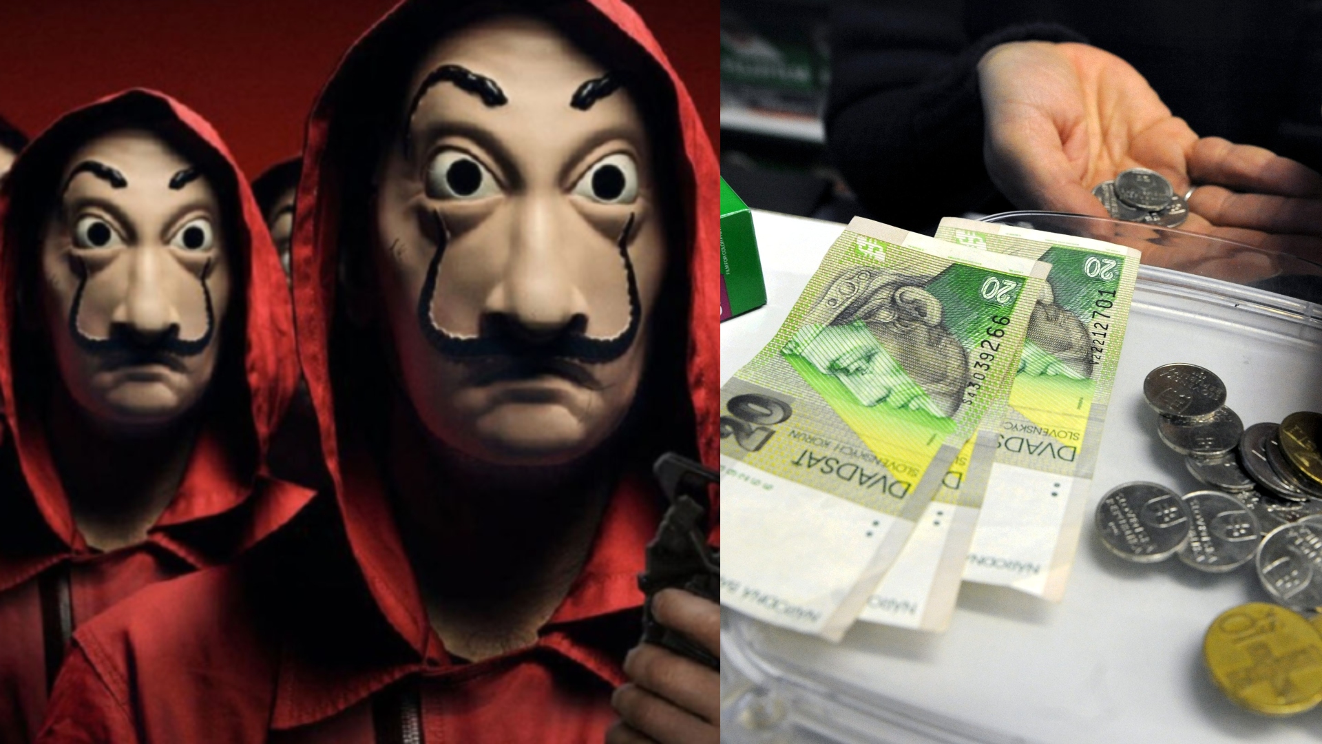 Na snímke slovenské peniaze.