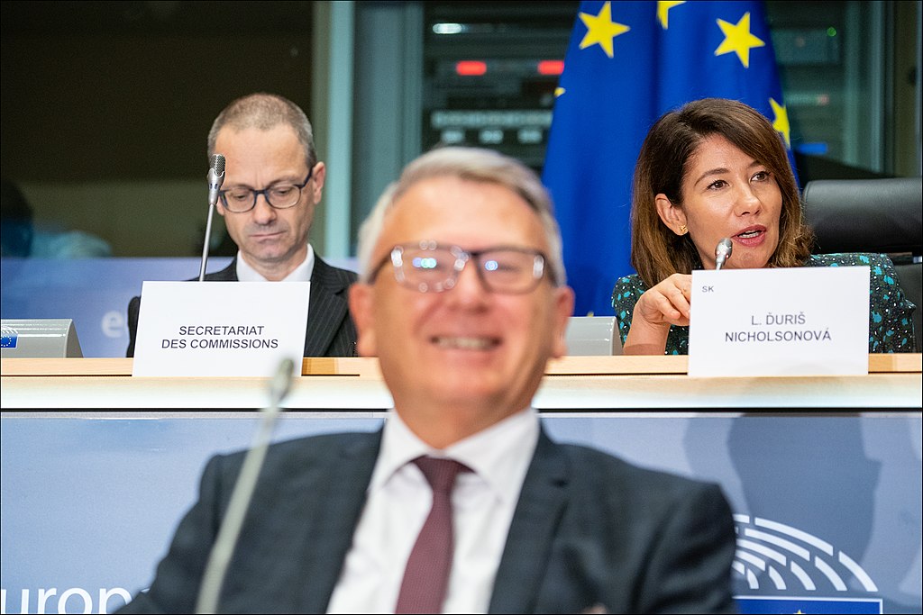 Lucia Ďuriš Nicholsonová na schôdzi Európskeho parlamentu