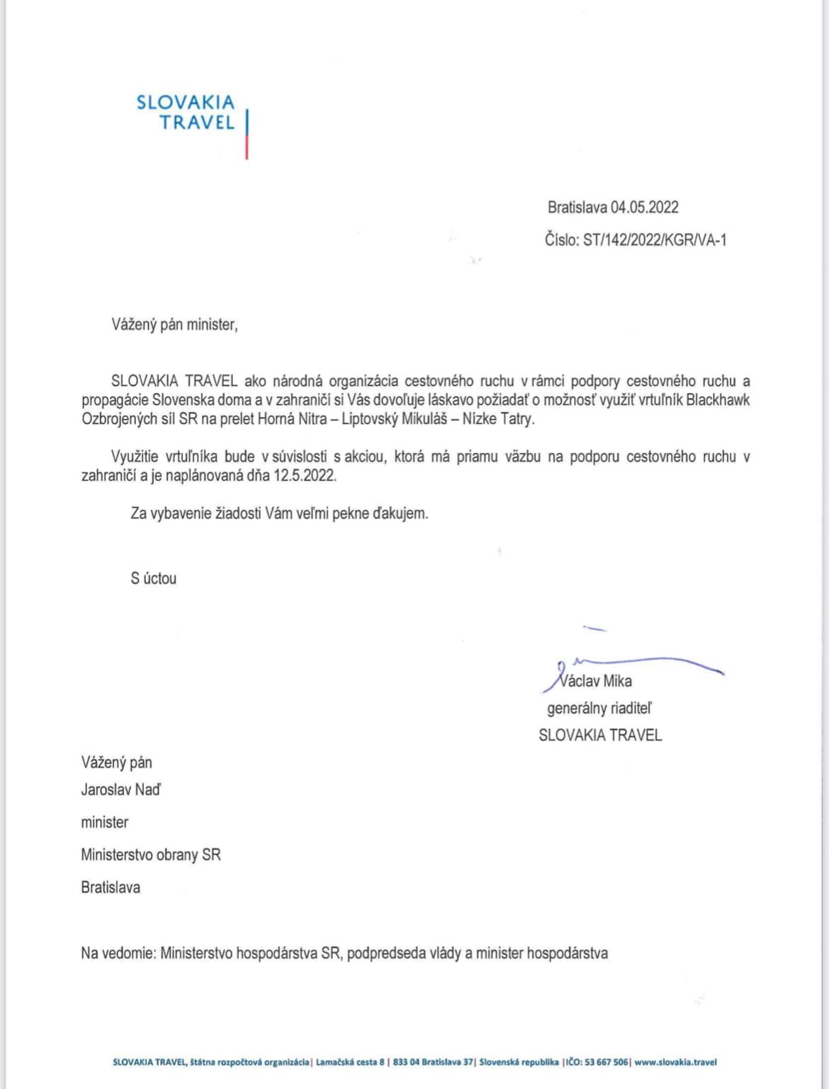 Ide o požiadavku zo strany Slovakia.Travel