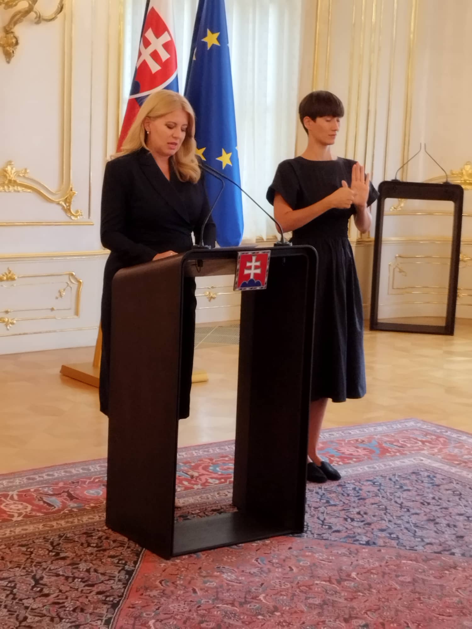 Na snímke je prezidentka Čaputová počas tlačovej konferencie