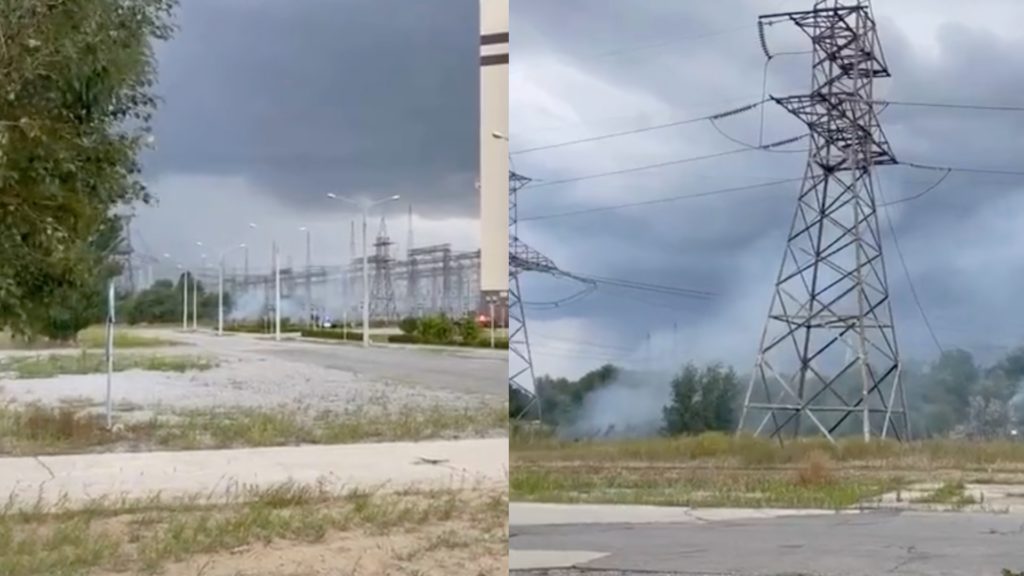 požiar v Zaporižžskej jadrovej elektrárni po delostreleckom útoku