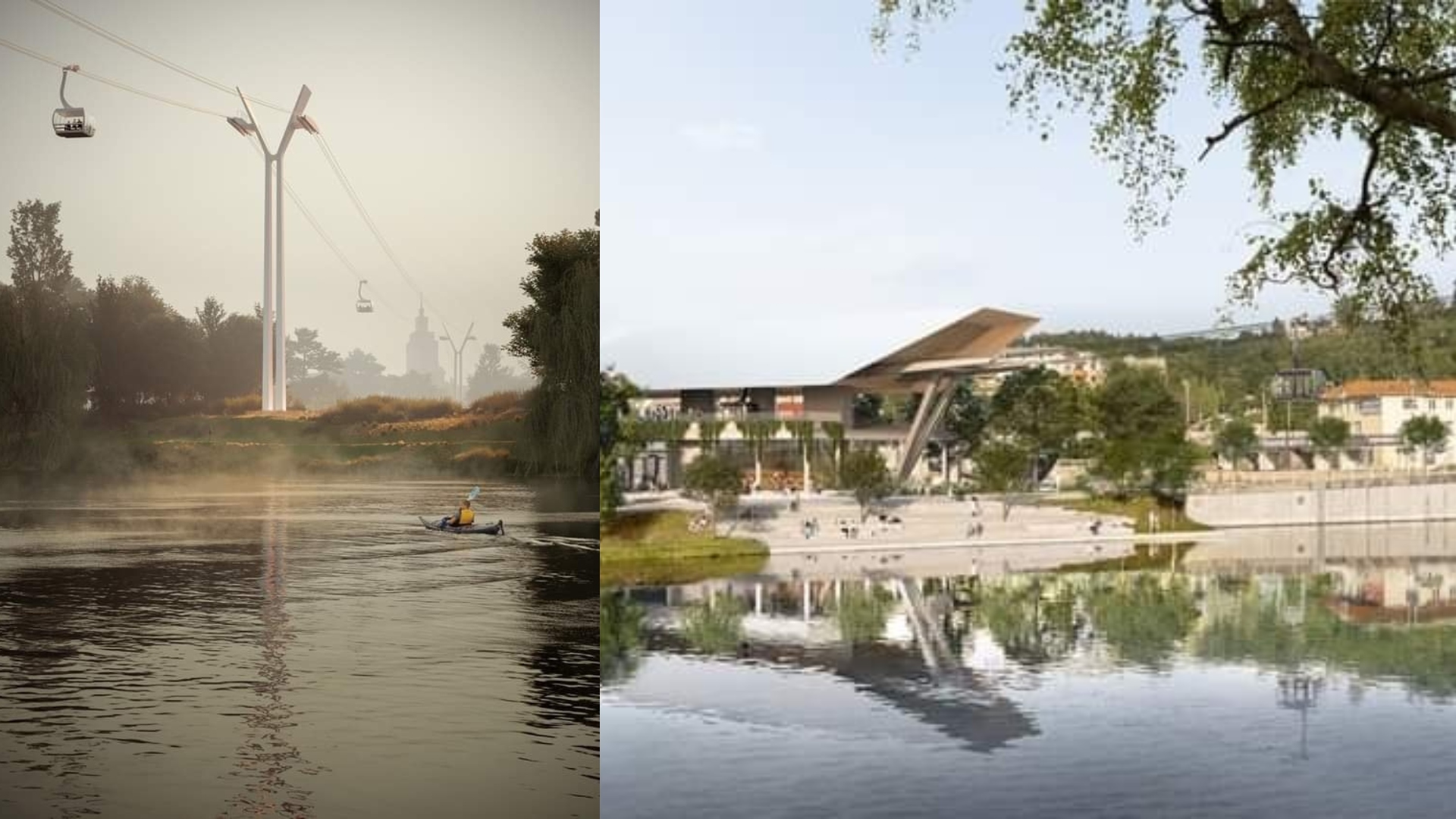 vizualizácia lanovky v Prahe