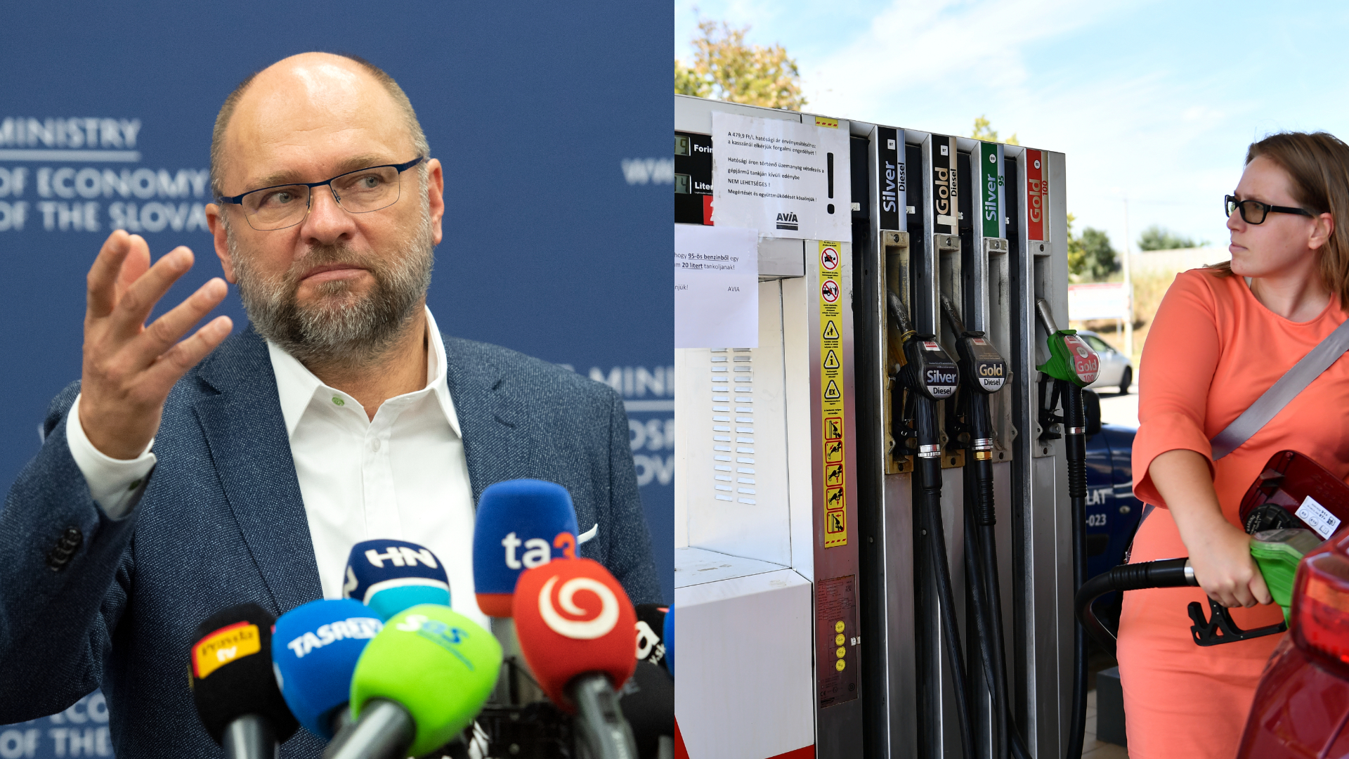 sulík na tlačovke, žena tankuje