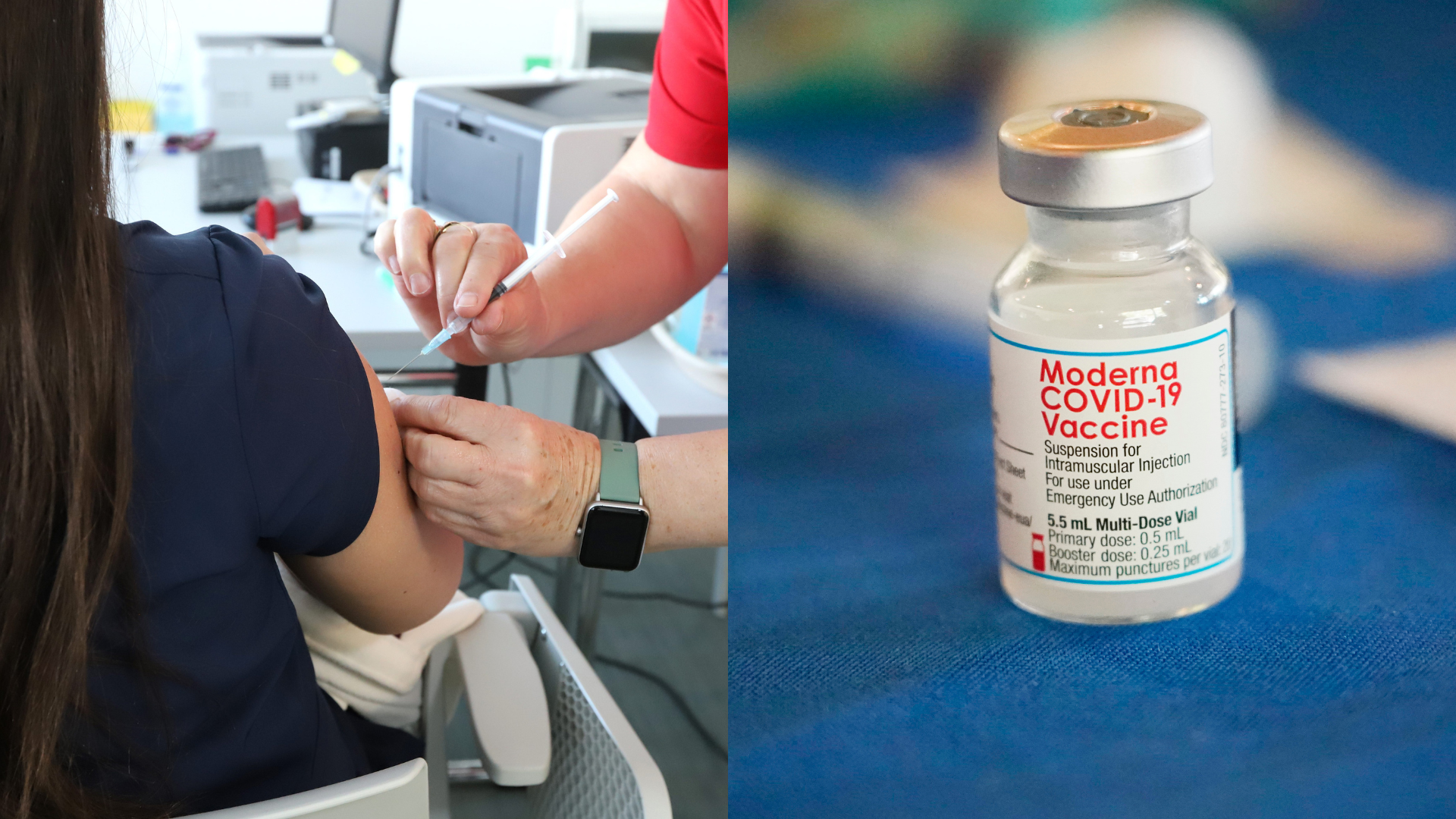 žena dostáva injekciu v ktorej je vakcína