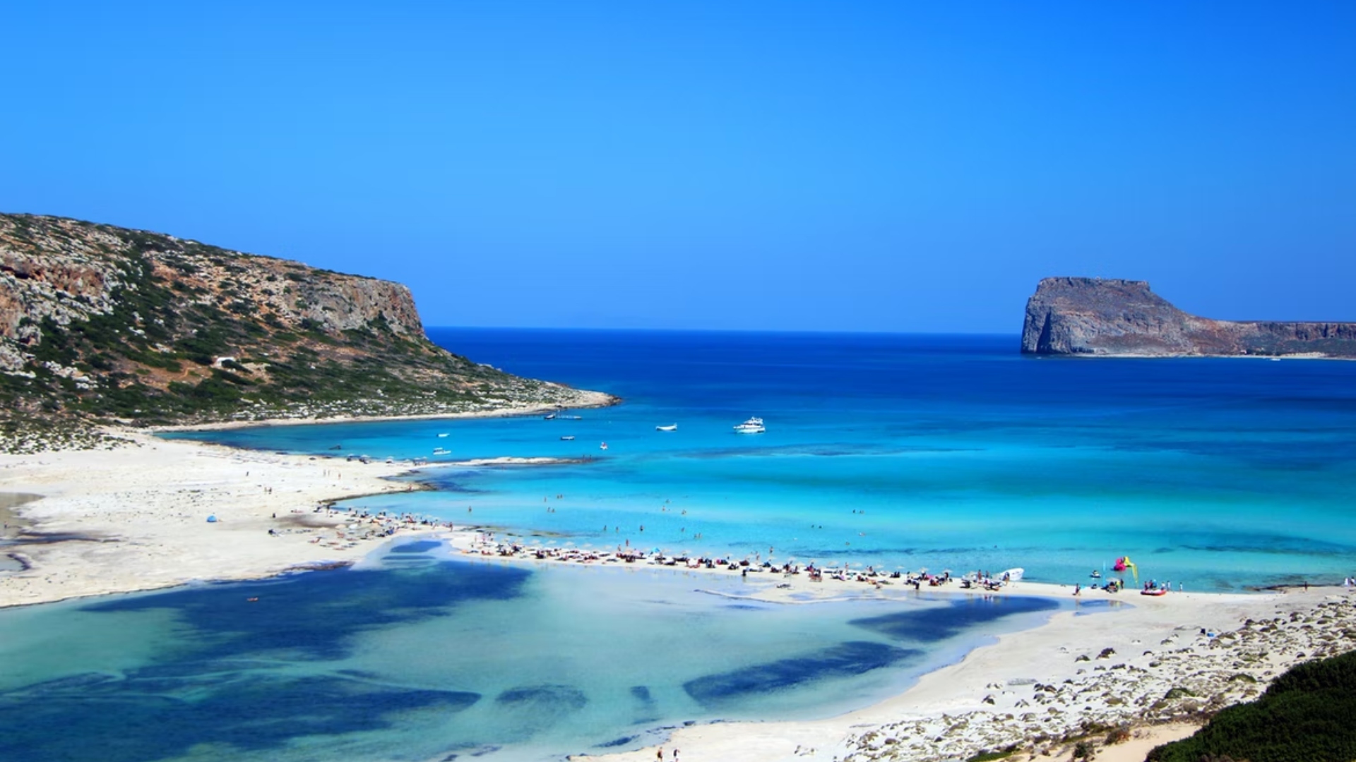 Na snímke je najznámejšia pláž v Grécku.