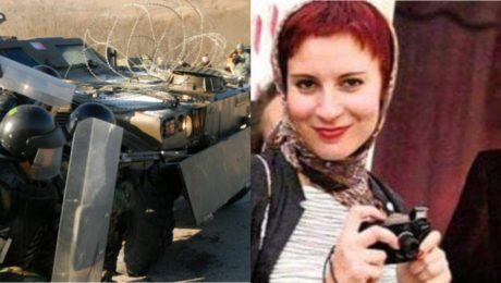 Na snímke sú jednotky NATO a novinárka Darja Aslamovová