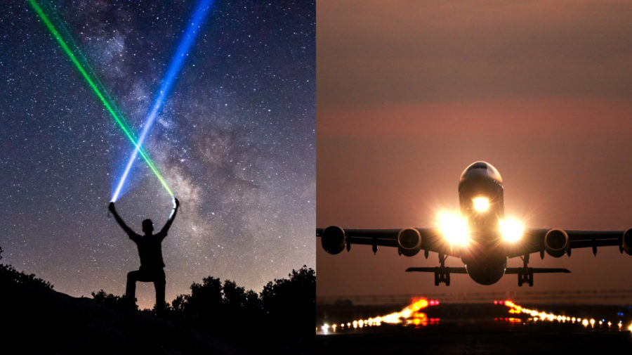 Páchateľ v Česku svieti laserom na oblohu. Lietadlo pristáva pre oslenených pilotov