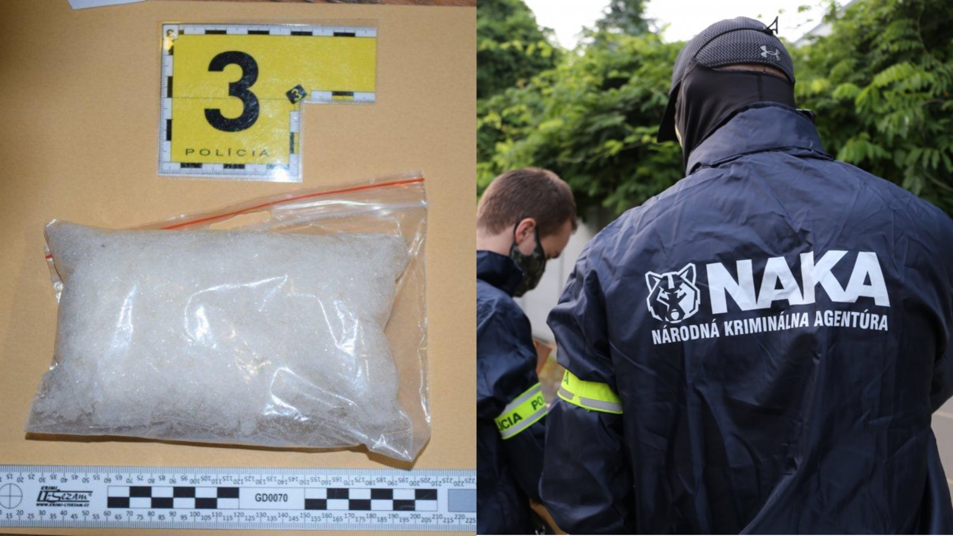 Na snímke je NAKA a zadržané drogy