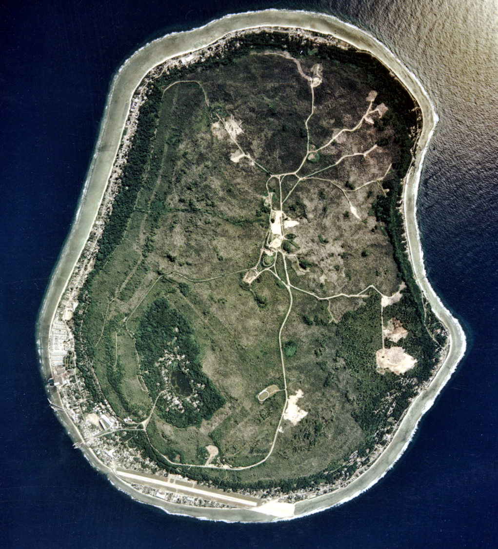 Ostrov Nauru z pohľadu satelitu