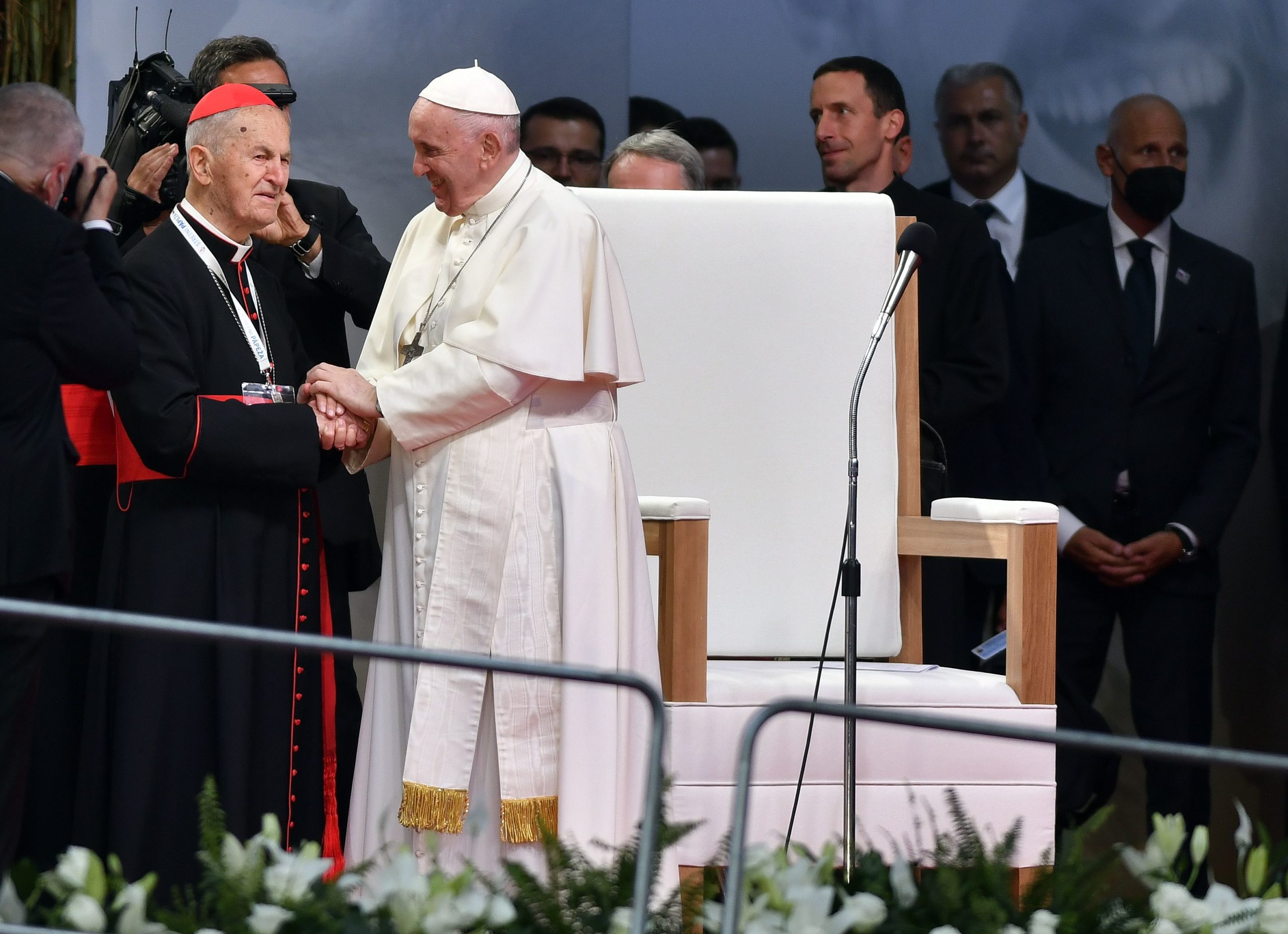 Jozef Tomko s pápežom Františkom