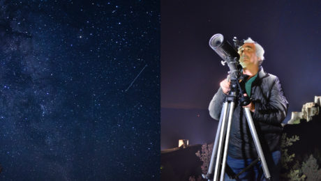 Perzeidy na slovenskej obloha. Pán pozoruje hviezdy pod Spišským hradom