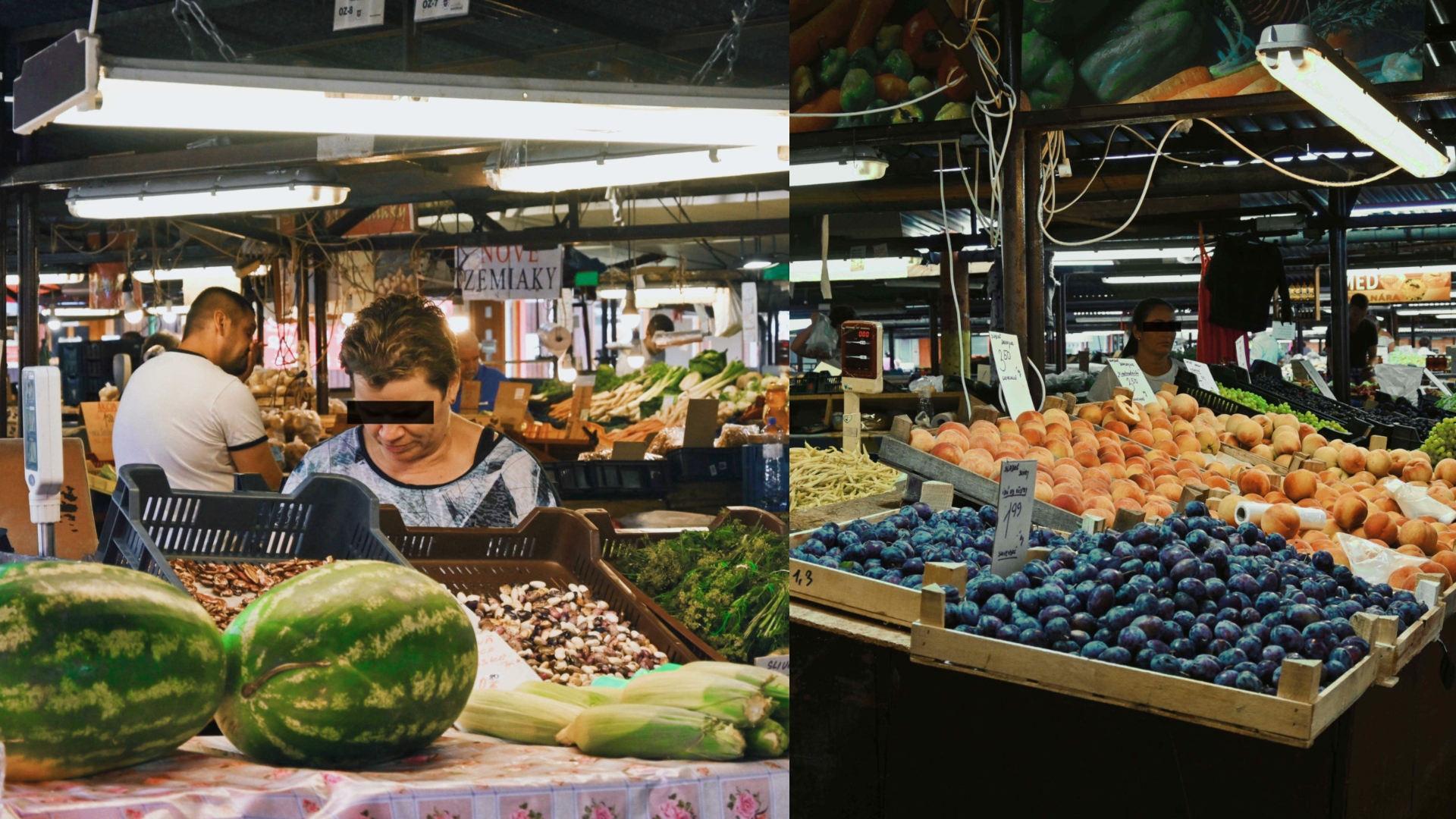 Na snímke potraviny na trhovisku Miletička.