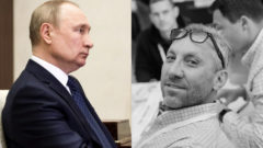 Ruský prezident Vladimir Putin hľadí na zosnulého podnikateľa a Putinovho kritika Dana Rapoporta