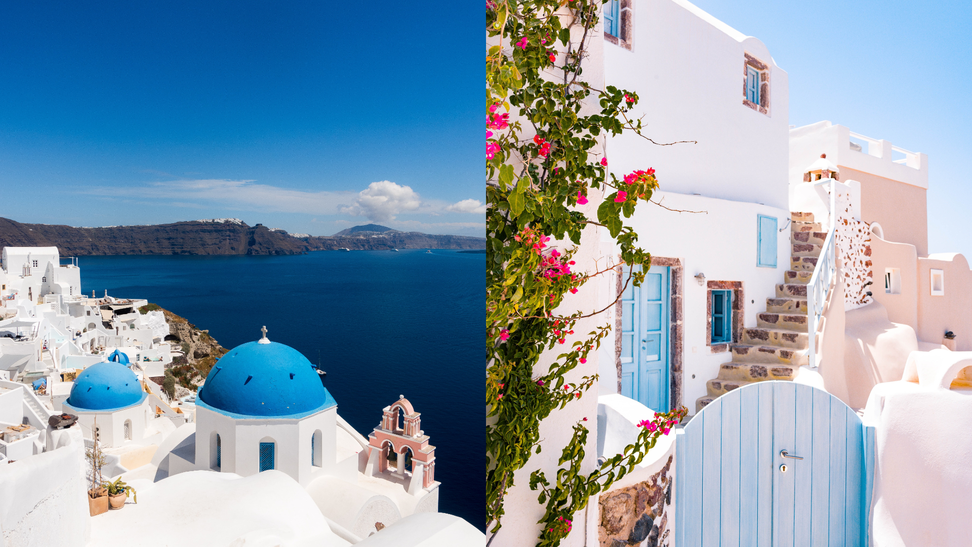 biele domčeky v santorini