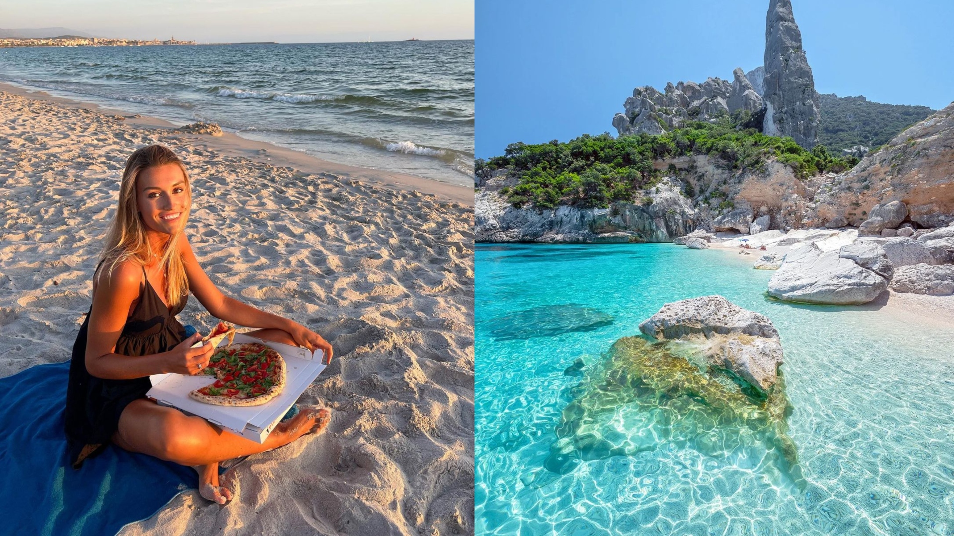 Na snímke je žena na pláži na Sardínii.