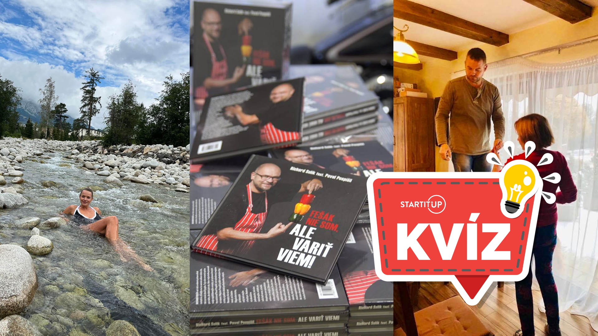 Romana Tabák v potoku, kuchárske knihy Richarda Sulíka, Pellegrini vešia záclony