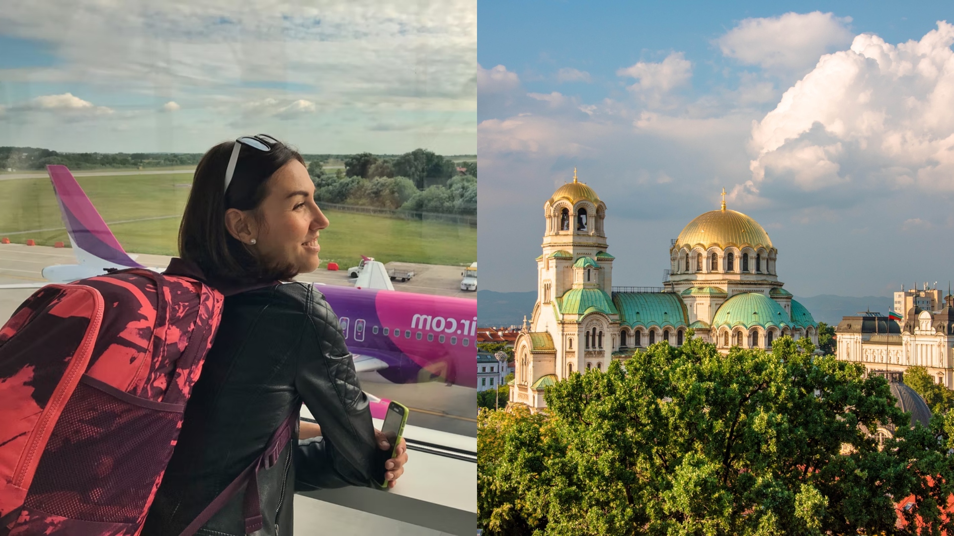 Na snímke je cestovateľka pri lietadle.