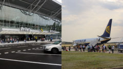 Bratislavské letisko M.R. Štefánika a lietadlo spoločnosti Ryanair