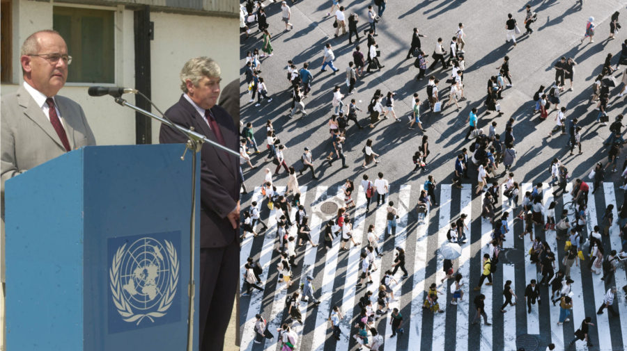 Riaditeľ OSN, ľudia zachytení na priechode pre chodcov, ilustračné foto