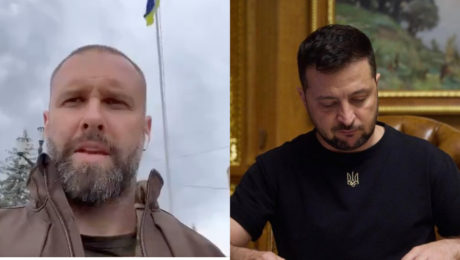 vztýčenie ukrajinskej vlajky, Zelenskyj v kancelárii