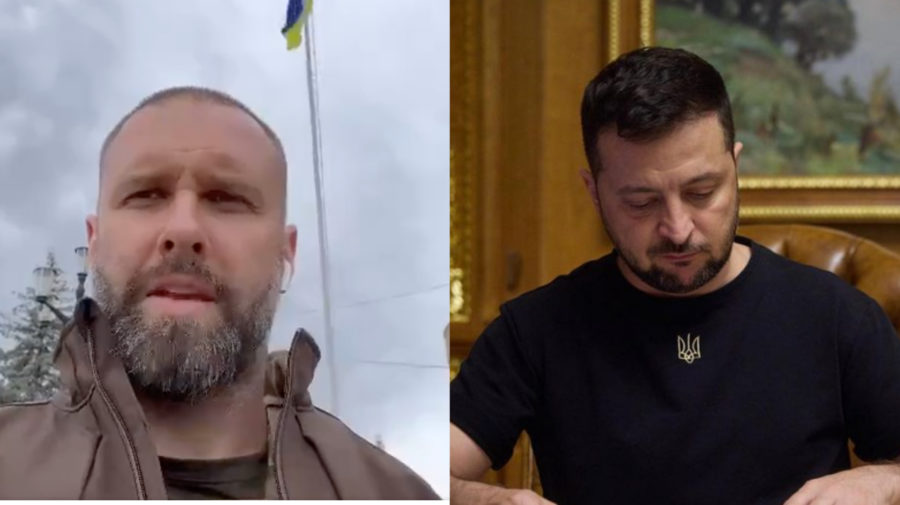 vztýčenie ukrajinskej vlajky, Zelenskyj v kancelárii