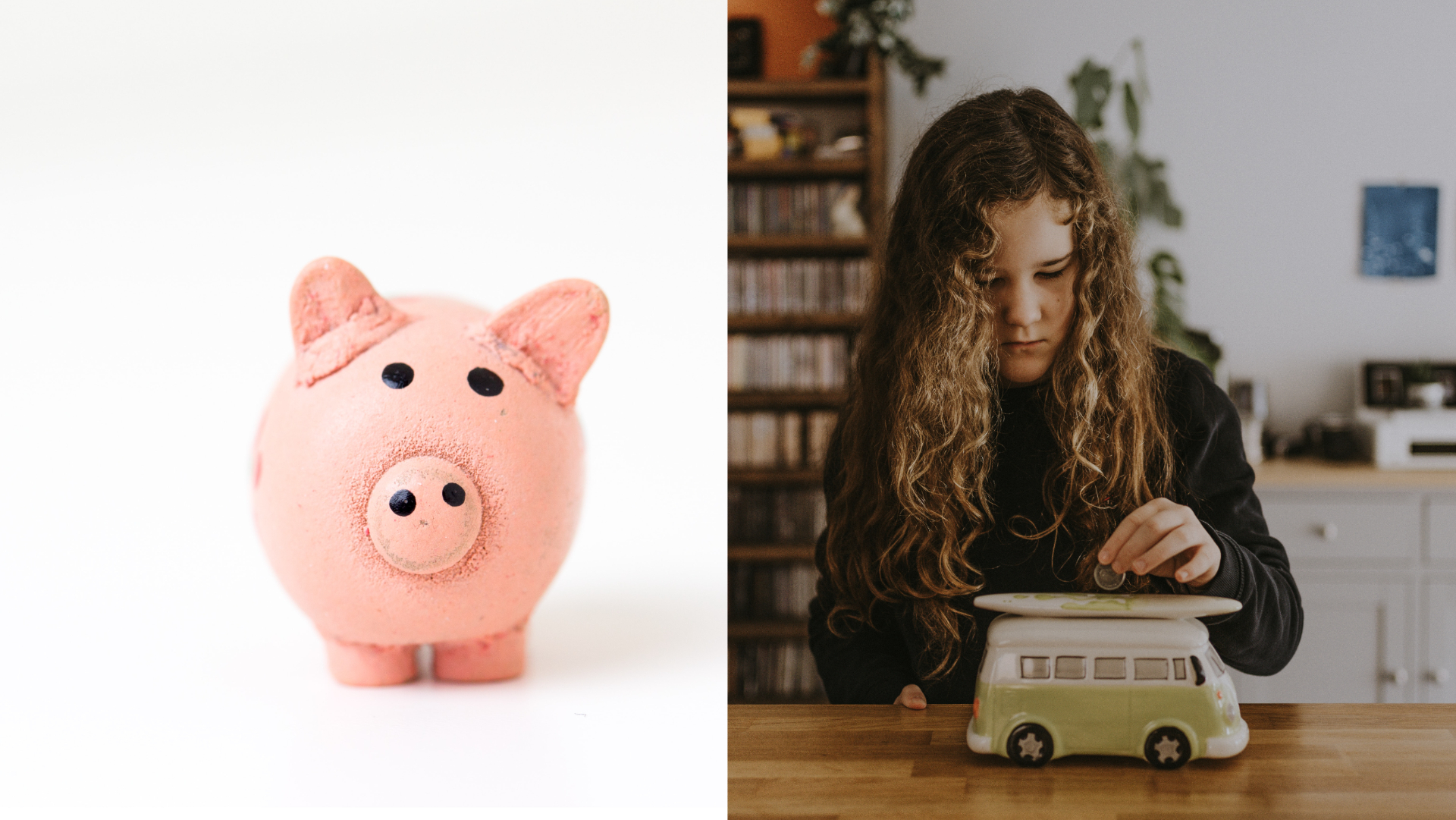 pokladnička, dievča odkladajúce si peniaze