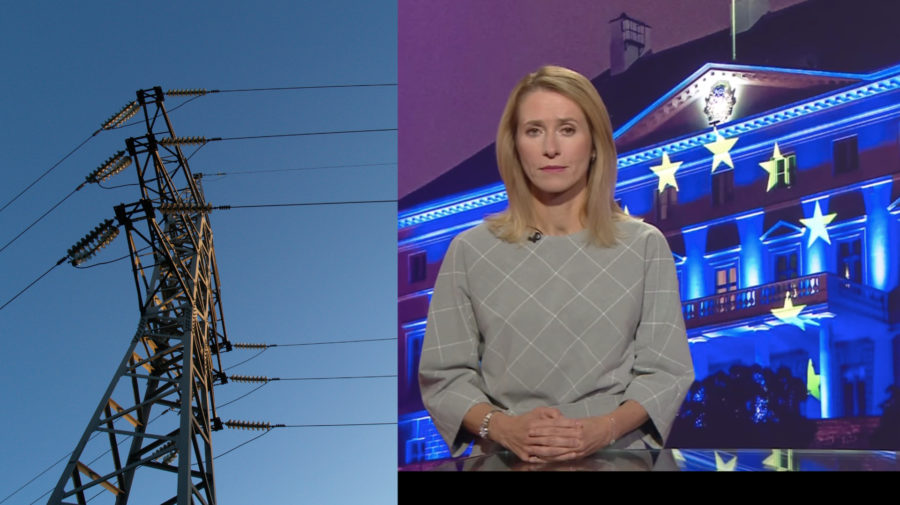 Elektrický stĺp, premiérka Estónska Kaja Kallasová
