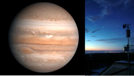 Planéta Jupiter, ďalekohľad, sledovanie planéty Jupiter, ilustračné foto