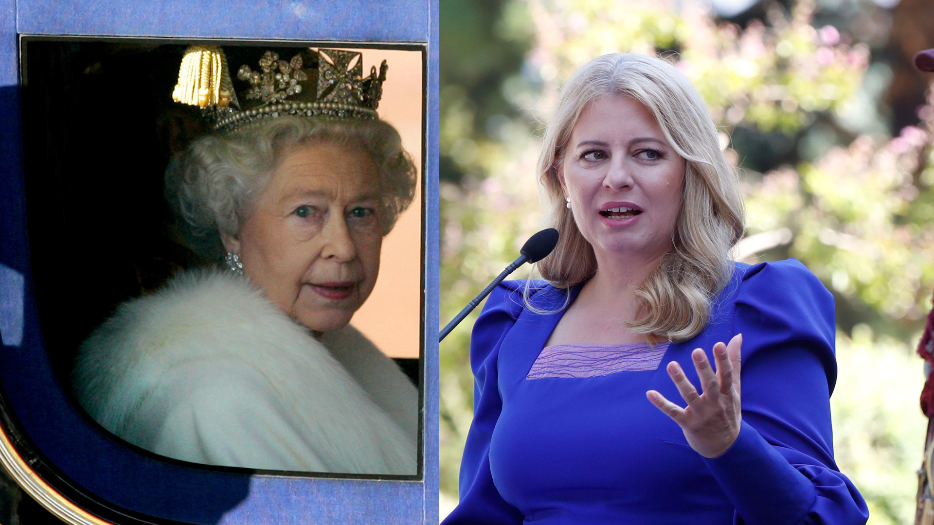 Alžbeta II a Zuzana Čaputová v kočiari