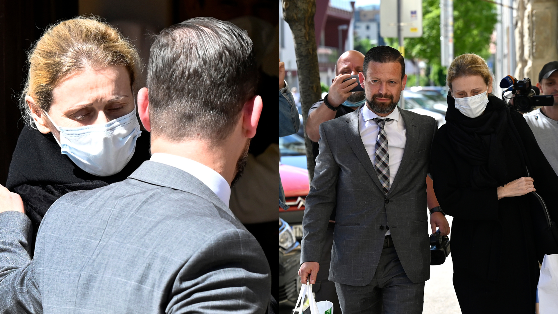 Monika Jankovská s rúškom na tvári pred súdom