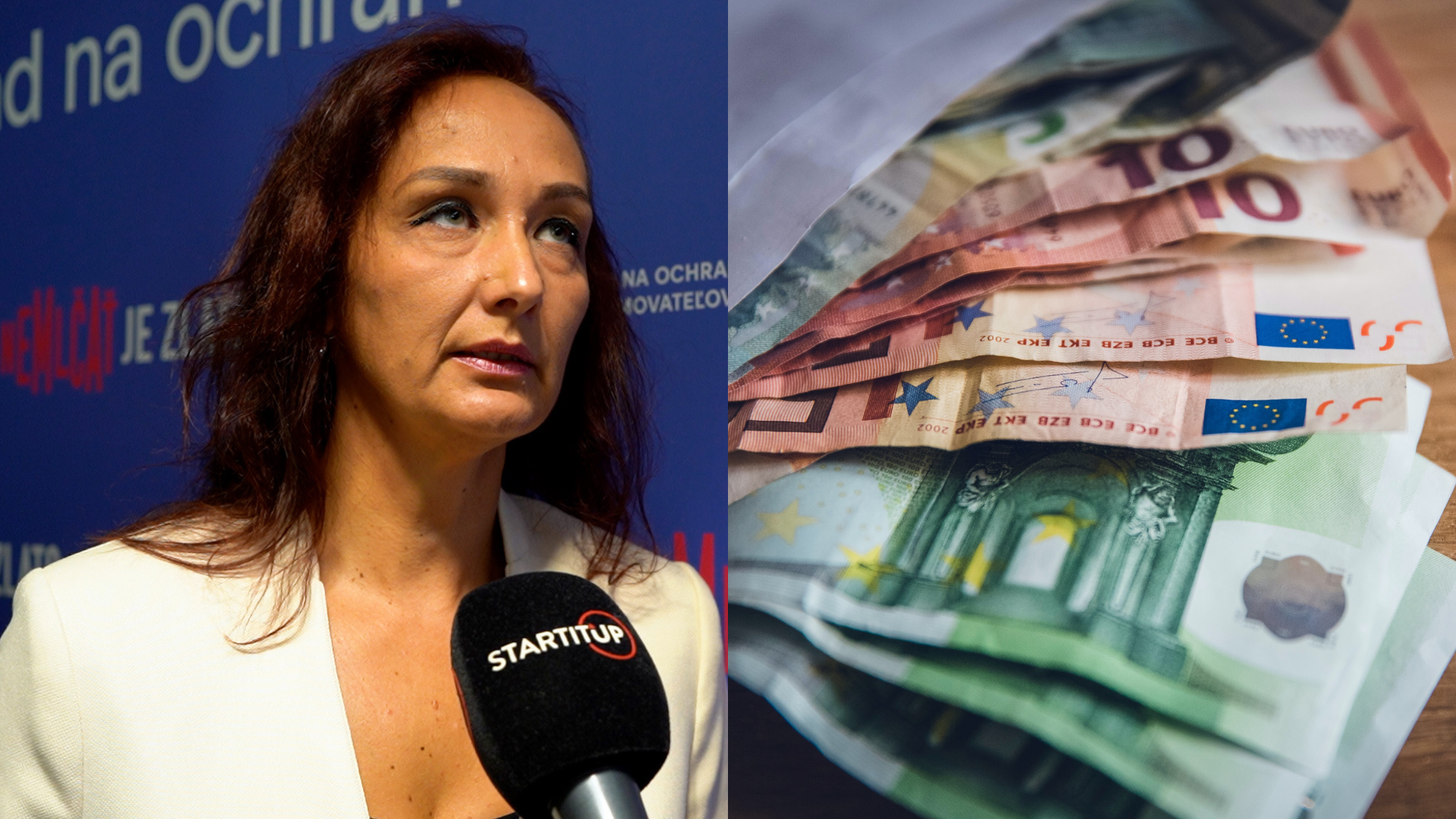 Mária Koránová, vedľa foto peňazí