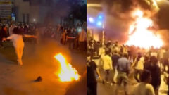 Protesty v Iráne, horí oheň